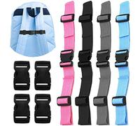 RUIJIE Lot de 8 Enfants Sangle Sac a Dos Réglable 32cm Nylon Sangles de Poitrine Antidérapants Robuste Sangle a Clipser avec Boucle pour Enfants Cartable, Randonnée, Jogging, Course(4 Couleurs)