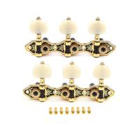 RuiJOTWAT Ensemble de 3+3 mécaniques pour guitare classique, chevilles et clés, pour accordeurs de guitare, dorés et noirs