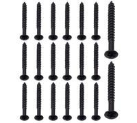 RuiJOTWAT Lot de 20 vis de montage chromées pour plaque de manche de guitare Fender Strat Tele American Standard/Deluxe Noir