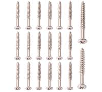 RuiJOTWAT Lot de 20 vis de montage pour plaque de manche de guitare chromée pour guitares Fender Strat Tele American Standard/Deluxe Chrome