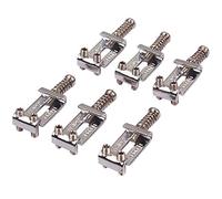 RuiJOTWAT Lot de 6 pontets de chevalet à trémolo à rouleaux pour guitares électriques Strat Stratocaster et Tele Telecaster, nickel argent