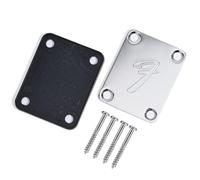 RuiJOTWAT Plaque de manche de guitare chromée à 4 boulons avec logo F des années 70 Strat/Tele avec vis