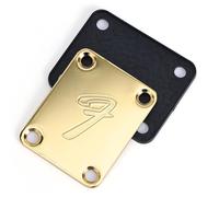 RuiJOTWAT Plaque de manche de guitare dorée à 4 boulons avec logo F des années 70 pour Strat/Tele avec vis