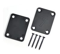 RuiJOTWAT Plaque de manche de guitare noire à 4 boulons avec logo F des années 70 pour Strat/Tele avec vis