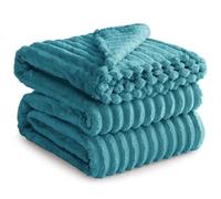 RUIKASI Plaid Polaire Canape 220x240 XXL - Plaid Bleu Canard Doux Couverture Lit 2 Personnes, Plaid Canape Grande Taille Chaud et Epaisse Hiver