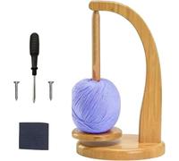 Ruikcoll Dérouleur de laine, enrouleur de laine rotatif, support magnétique pour bobines de fil, accessoires de tricot, cadeaux et crochets, support de bobine de fil (bois)