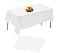 Ruikdly 4 Pcs Nappes Blanche, Nappe Blanche rectangulaire, Nappe rectangulaire 137 x 274 cm, nappe Mariage pour Baby Shower Party Supplies Mariage Anniversaire Fête de Noël Maison Décorations de Table