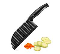 Ruikdly Coupe Frite Ondule INOX Couteau Vague Enfant Coupe Pomme de Terre Multifonctions Trancheuse de Frites Vague Decoupe Frite Zigzag pour Pommes de Terre, Carotte, Gaufre ou Légumes