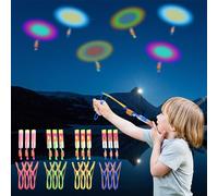 Ruikdly Hélicoptères Jouets Volants 12 Pièces Lumineux Catapulte Volant Jouet Catapulte Volante HéLicoptère Fronde Jouet Flash Flying Toy pour Enfants Jouets Cadeau Faveur de Fête