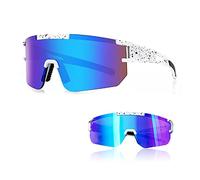 Ruikdly Lunettes de Vélo, Lunettes de Soleil, Lunette de Cyclisme Polarisées, Lunette de Soleil Sport Polarisée, Protection UV400, pour Moto, Course à Pied, Ski, Baseball, Pêche, Beach Volley