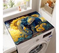RUILBJ Tapis de Protection pour Laveuse Sécheuse,Nappe Absorbante,Imprimé Tournesol éléphant,Tapis Antidérapant pour Réfrigérateur,Table de Chevet,Table à Café Anti-Poussière Mat (Bleu,40x50 cm)