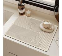 RUILBJ Tapis pour Machine à Café Ultra-Résistant Absorbant Tapis de Séchage de Vaisselle Beige Cuisine Tapis Machine à Laver Four Micro Ondes Couvre Poussière sous Verres (Motif 3,40x50cm)