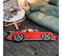 RUILBJM 3D Voiture Tapis Chambre à Coucher Tapis de Sol de Forme Spéciale Dessin Animé Graffiti Carpet pour Balcon Couloir Salle de Bain Entrée Personnalité Thème Décoration (Rouge,50x120cm)