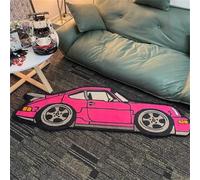RUILBJM 3D Voiture Tapis Chambre à Coucher Tapis de Sol de Forme Spéciale Dessin Animé Graffiti Carpet pour Balcon Couloir Salle de Bain Entrée Personnalité Thème Décoration (Rose,80x200cm)