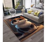 RUILBJM Grand Tapis à Motifs de Chats Mignons et de Dessins Animés pour Chambre, Salon, Salle de Bain, Chambre d'amis, Salle de Jeux pour Enfants,Tapis de Sol Paillasson (Colorful 4,60x90 cm)