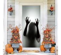 RUILBJM Housse de Porte D'EntréE éLastique de Halloween,210 X 90 Cm,Decoration Porte Entree,Couverture de Porte Empreinte de Main Horreur,Decoration pour L'IntéRieur L'ExtéRieur (Color 2)