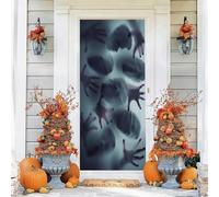 RUILBJM Housse de Porte D'EntréE éLastique de Halloween,210 X 90 Cm,Decoration Porte Entree,Couverture de Porte Empreinte de Main Horreur,Decoration pour L'IntéRieur L'ExtéRieur (Color 3)