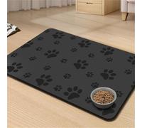 RUILBJM Sets de Table pour Chatons Chiots,Antitaches Séchage Rapide Absorbant,Tapis de Gamelle pour Cat Dog,Sets de Table pour Boire Manger pour Chats Chiens,Dos en Caoutchouc (Noir 2,60x90cm)