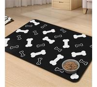 RUILBJM Sets de Table pour Chatons Chiots,Antitaches Séchage Rapide Absorbant,Tapis de Gamelle pour Cat Dog,Sets de Table pour Boire Manger pour Chats Chiens,Dos en Caoutchouc (Noir 1,30x40 cm)