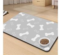 RUILBJM Sets de Table pour Chatons Chiots,Antitaches Séchage Rapide Absorbant,Tapis de Gamelle pour Cat Dog,Sets de Table pour Boire Manger pour Chats Chiens,Dos en Caoutchouc (Gris 3,30x40 cm)