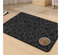 RUILBJM Sets de Table pour Chatons Chiots,Antitaches Séchage Rapide Absorbant,Tapis de Gamelle pour Cat Dog,Sets de Table pour Boire Manger pour Chats Chiens,Dos en Caoutchouc (Noir 3,50x80cm)