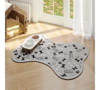 RUILBJM Tapis de Gamelle pour Chien Chat en Forme d'os,Motif Patte Lettre Tapis De Nourriture,Antidérapant, imperméable,Animaux de Compagnie Pets Placemat,Garder Le Sol Propre (Kaki,30x40 cm)