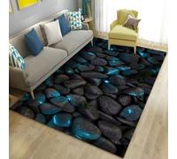 RUILBJM Tapis de Salon Design 3D, Motif Galets/Blocs Colorés au Choix, Tapis Décoratif Moderne Antidérapant,pour Chambre à Coucher, Entrée, Salle à Manger, Facile à Entretenir (Couleur-4,80x120cm)