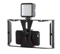 Ruili Cage pour téléphone vidéo avec lumière vidéo LED à intensité variable, étui d'enregistrement de film, stabilisateur de prise en main pour iPhone X/8/7 Plus/7, Samsung et téléphones