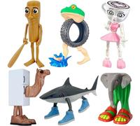 Ruilidesg Tralalero Tralala Action Figure Set, Italian Brainrot Shark Meme Toys with Movable Joints, Tung Tung Tung Sahur 3D Collectible Figurines (Tralalero Tralala-1)