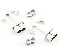 RuiLing Lot de 10 fermoirs à crochet en forme d'ancre pour fabrication de bracelets, pendentifs, accessoires vintage et tendance (argent antique)
