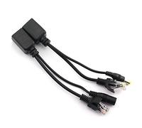 RuiLing Lot de 2 paires de câbles adaptateurs réseau PoE avec connecteur CC RJ45 5,5 x 2,1 mm + répartiteur PoE DC passif sur Ethernet pour système de caméra IP