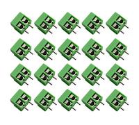RuiLing Lot de 20 connecteurs de bornier à vis 300 V 10 A pour Arduino 2 broches pas de 5 mm (vert)