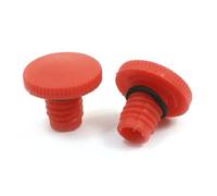 Ruilogod 0,35" Diamètre du filetage compresseur d'air huile connecteur rouge en caoutchouc noir Joint 2Pcs
