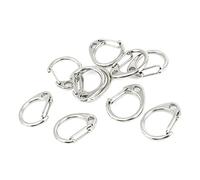 Ruilogod 10 Pcs ton argent en forme de C Fermoir pour sac à main Clips Porte-clés