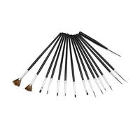 Ruilogod 15pcs Black Nail Art UV Gel Gel Color Mixing Design Brush Motif de Lignes peinture dessin Stylo Outils