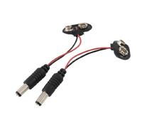 Ruilogod 2 Pcs 2.1 x 5.5mm mâle DC Jack à 9V batterie Câble adaptateur clip