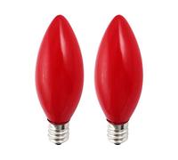 Ruilogod 2 pièces 2W E12 d'économie d'énergie Bougie rouge Ampoule lampe AC 220-240V