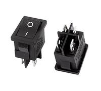Ruilogod 2pcs AC 8A / 250V 10A / 125V 4 broches ON/OFF DPST Snap in Boat Rocker Interrupteur noir
