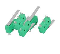 Ruilogod 2pcs AC250V 125V 5A SPDT Momentary rupture brusque bouton-poussoir électrique vert