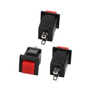 Ruilogod 3pcs DS-430 2A AC250V Mini bouton-poussoir imperméable à bouton-poussoir momentané Type de plastique rouge