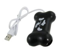 Ruilogod 4 USB Shaped Black Dog os 2.0 Hub Port w Blanc Câble