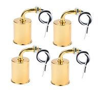 Ruilogod 4pcs E27 Vis en céramique Base rond Lampe d'ampoule Lampe Porte Adaptateur Gold