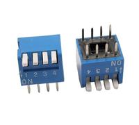 Ruilogod 5pcs 4 positions 8P 8 broches 2.54mm Pitch Side Type Type Dip Commutateur Bleu