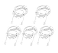 Ruilogod 5pcs 6P2C RJ11 à RJ11 Blanc Blanc Clear Telephone EXTERNE CORDON 2MEER