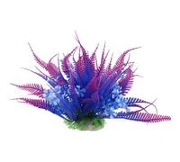 Ruilogod 6.7 "Hauteur Aquarium Terrain de Poisson décor Plastique Plante Herbe Bleu Violet