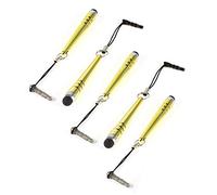Ruilogod 6 PCS Gold Tone Alliage Stylus Touch Screen Stylo Port Anti-poussière 3.5mm pour téléphone Mobile