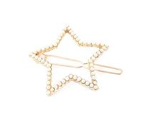 Ruilogod Barrette à cheveux en métal en forme d'étoile à cinq branches avec fausses perles incrustées (id:fa 77a ce a31 58b