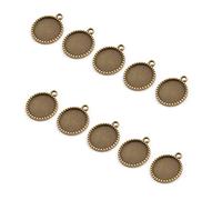 Ruilogod Bijoux en alliage de cuivre Bowknot Print Vintage Style Pendentif Pendentif 18mm Intérieur Dia 10pcs Ton bronze
