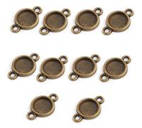 Ruilogod Bijoux en alliage de cuivre DIY Double trous Double Tyle de style rétro Caméos Pendentif Pendentif Pendentif Orner 8mm Intérieur Dia 10pcs Bronze Ton