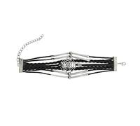 Ruilogod Bracelet tressé multicouche en toile d'araignée pour femme Noir (id:b5 1ff 1e 6bc 9e3